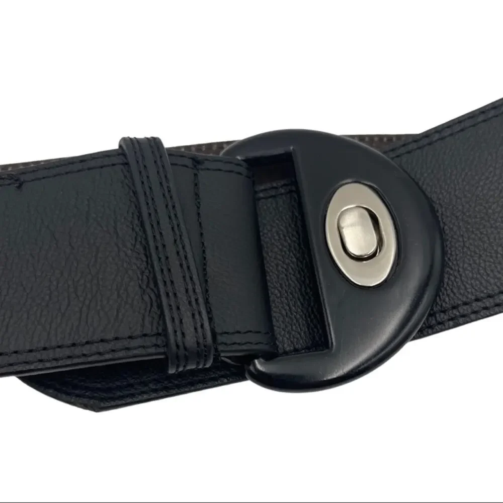 STEVE MADDEN black leather adjustable length belt